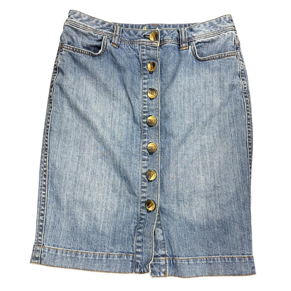 BODEN Button Front Denim Skirt Size 8R